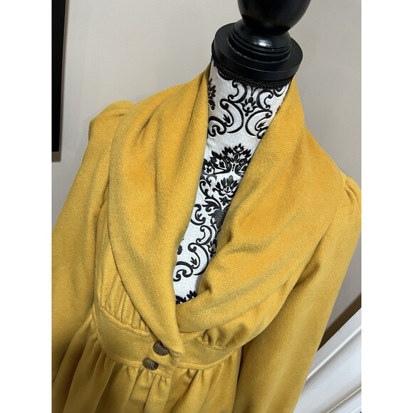 Anthropologie Plenty by Tracy Reese Mustard Mod Rockabilly Jacket Coat Sz Small - Picture 3 of 12